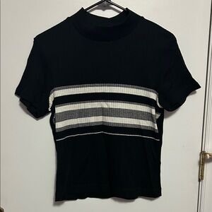 Basic Editions Black Top with White Stripes size junior large